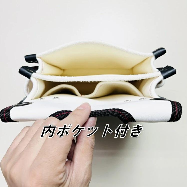 【限定硬式野球ボール革】国産本革 腰袋 FTK-15 硬式野球ボール革 腰袋2段 大 背面帆布使用 |  | 05