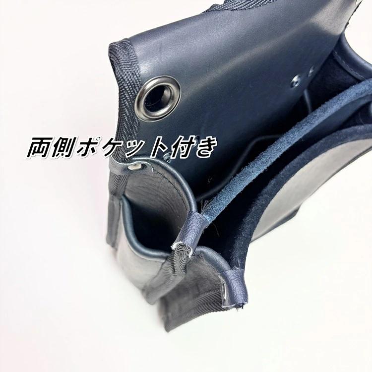 【限定グローブ革黒】国産本革 腰袋 FTK グローブ革 腰袋2段 大 背面帆布使用 |  | 05