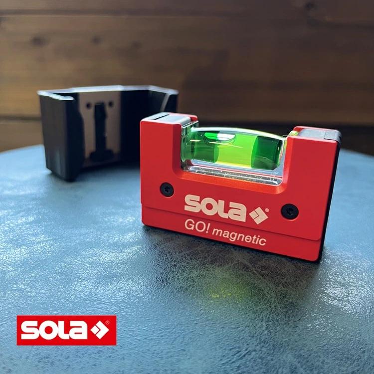 ソラ SOLA 水平器 コンパクトレベル マグネット ベルトクリップホルダー付き GO! magnetic 1621201 | 