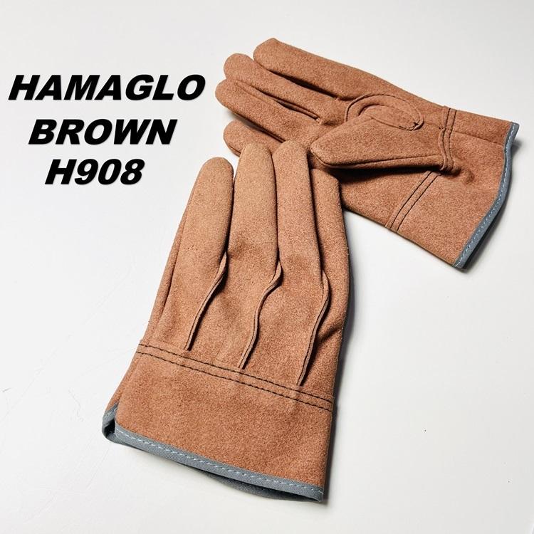 【2双までメール便可】横浜のばのばHAMAGLO 革手袋・皮手袋人工皮革背縫い手袋 H908 ブラウン M・L・LL | 