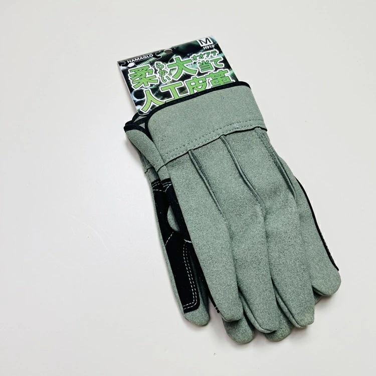 【2双までメール便可】 横浜のばのば HAMAGLO 人口皮革 背縫い手袋 大当て H910 革手 皮手袋 Mサイズ・Lサイズ 作業手袋 |  | 04