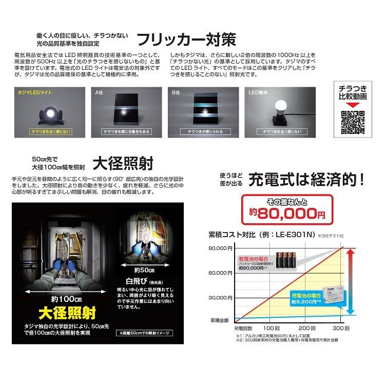 タジマ TAJIMA LEDヘッドライト ハイブリッド式 ハイパワー 最大500lm  LE-E501D-SP 専用充電池または単三電池4本  BASIC ベーシック | Tajima | 04