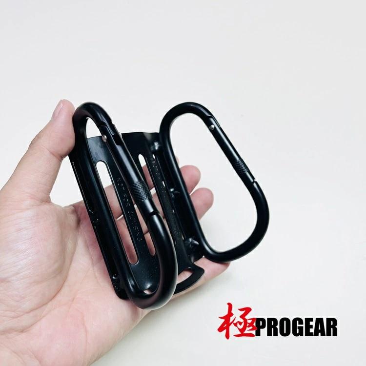 プロギア PROGEAR Wカラビナ工具差し スチール製 カラビナ 工具差し PG-WTF-MB マットブラック 工具ホルダー 8mm径 切れ込み マット塗装 丸三商事 | 
