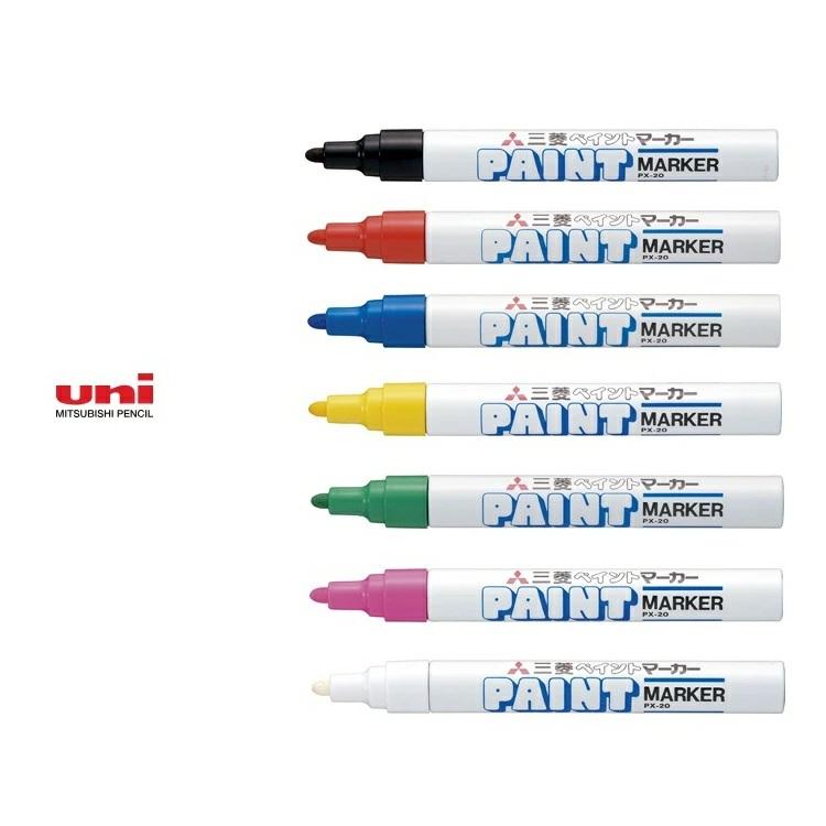 三菱鉛筆 uni 建築用筆記具 マーカー PX-20 ペイントマーカー中字 書き幅2.2mm〜2.8mm 工業用 | uni（三菱鉛筆）