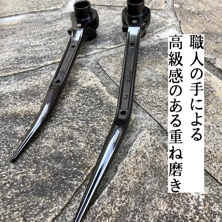 トップ工業 TOP ラチェット 総磨きラチェット 黒染め光沢 総磨き RMK1721 17mm×21mm RMK1721S-SV/RMK1721NBT-SV 短曲がり、鳶仕様 | TOP（DIY） | 01