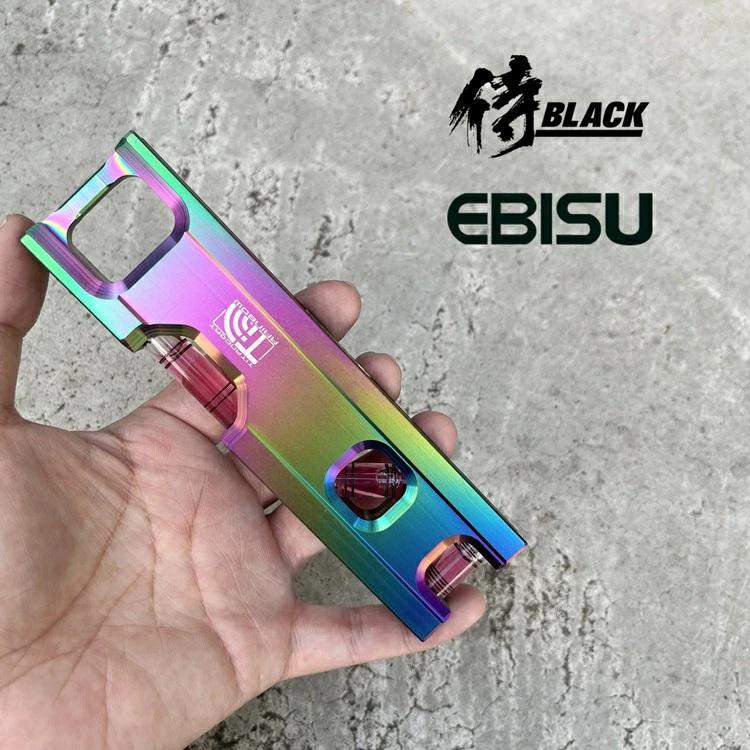 侍BLACKブラック×エビスEBISU 水平器 レインボーソリッドレベル2 150mm アルミ削り出し 超強力マグネット 足場組立 | EBISU（水平器、水準器）