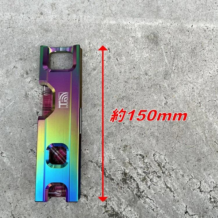 侍BLACKブラック×エビスEBISU 水平器 レインボーソリッドレベル2 150mm アルミ削り出し 超強力マグネット 足場組立 | EBISU（水平器、水準器） | 01