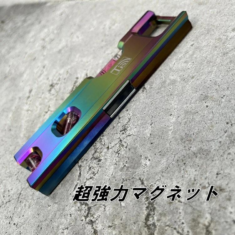 侍BLACKブラック×エビスEBISU 水平器 レインボーソリッドレベル2 150mm アルミ削り出し 超強力マグネット 足場組立 | EBISU（水平器、水準器） | 03