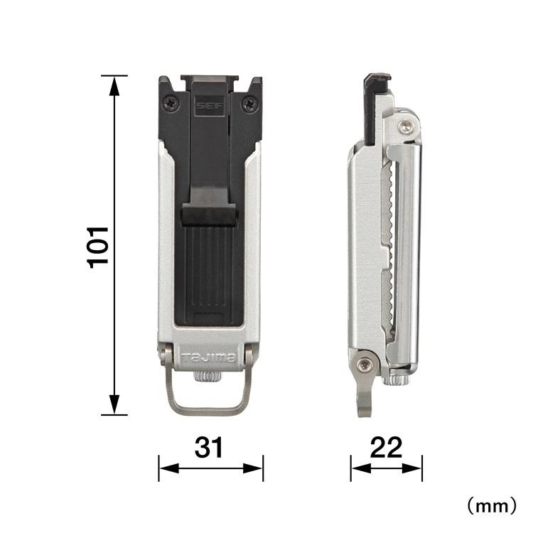 【スリム】タジマ TAJIMA スリムセフホルダー メタル SF-MSHLD セフホルダー胴ベルト用 金属 スリム コンベ スケール 工具ホルダー セフ後付ベルトホルダー | Tajima | 02