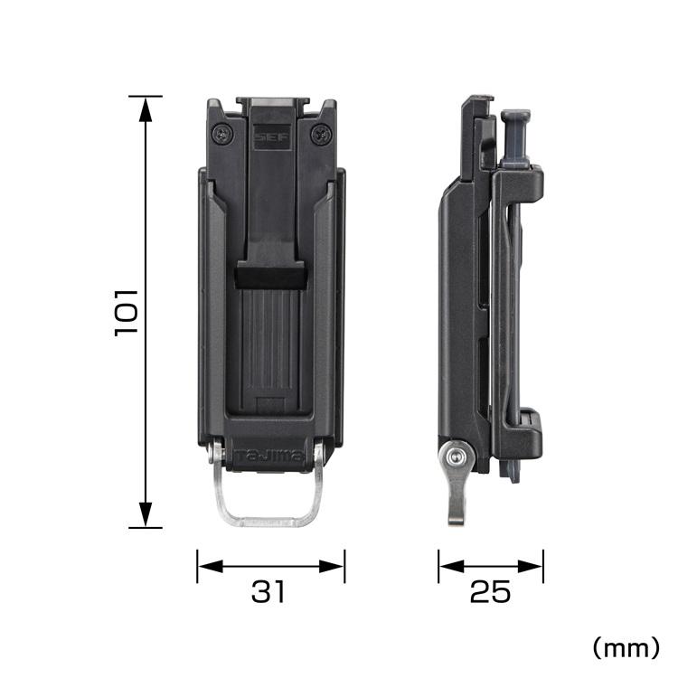 【スリム】タジマ TAJIMA スリムセフホルダー 樹脂 SF-SHLD セフホルダー胴ベルト用 スリム コンベ スケール 後付け工具ホルダー用 セフ後付ベルトホルダー | Tajima | 03