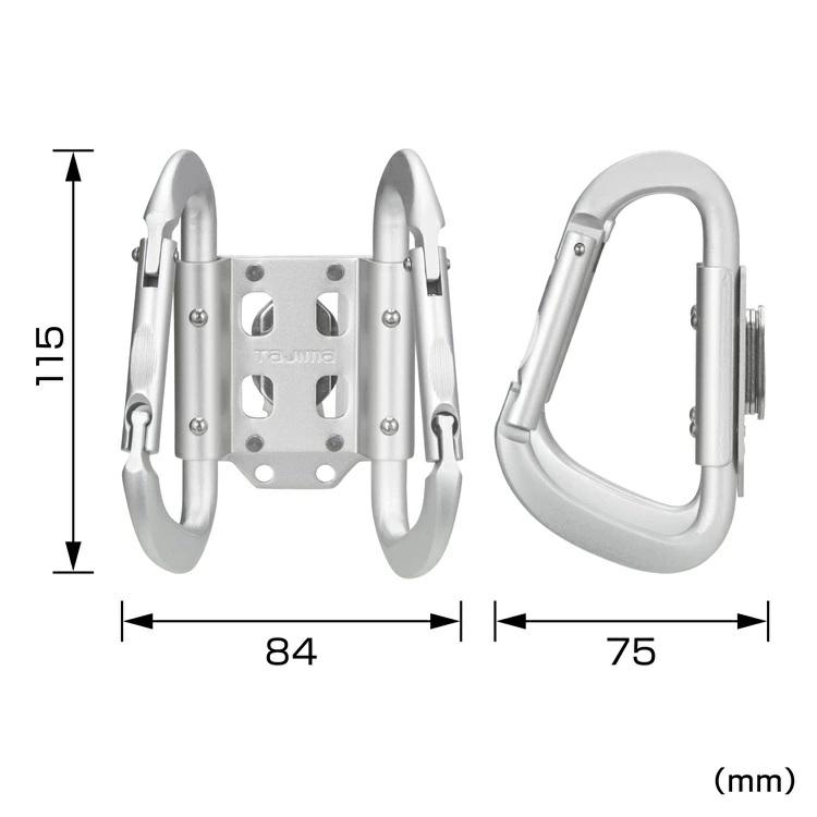 TAJIMAメタルセフ ハンドメイド オリジナル金具　カナビラ　工具差し Tajima（タジマ） カラビナ 工具差し セフ着脱式工具ホルダー アルミ製