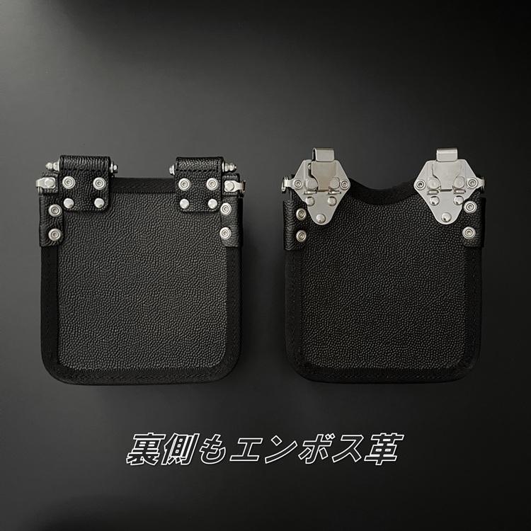 【代引き不可】三貴 MIKI 腰袋 SPH-BM2S スイングタイプ  エンボス加工革メイン 牛表皮革 ステンレス 手縫い 希少 2段腰袋 完全受注生産 | MIKI | 04