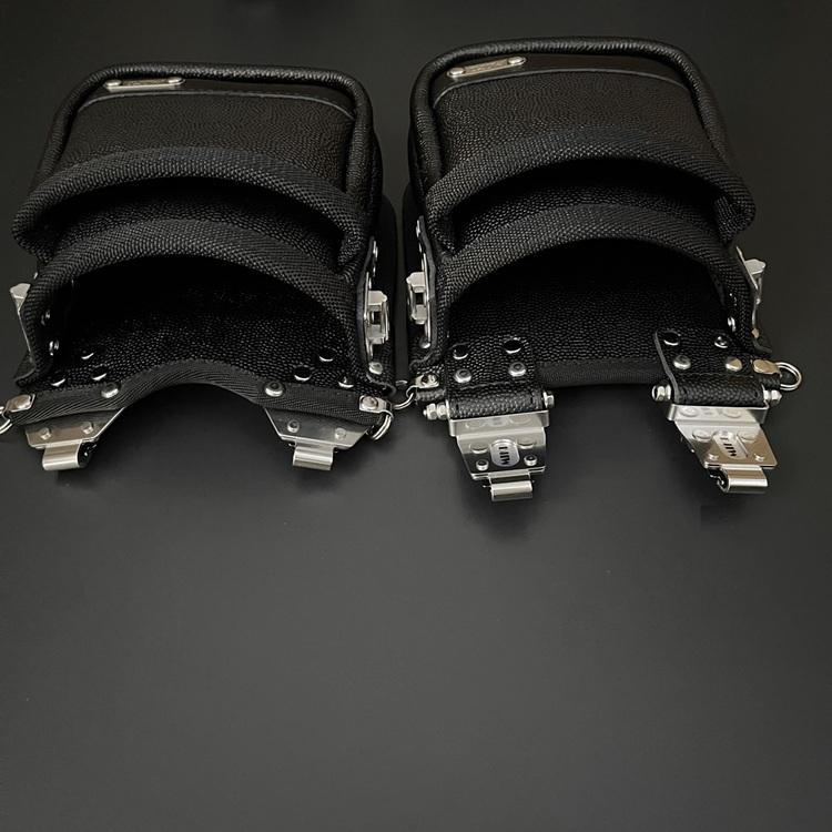 【代引き不可】三貴 MIKI 腰袋 SPH-BM2S スイングタイプ  エンボス加工革メイン 牛表皮革 ステンレス 手縫い 希少 2段腰袋 完全受注生産 | MIKI | 08