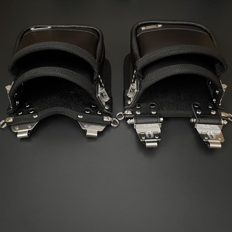 【代引き不可】三貴 MIKI 腰袋 SPH-OM2S スイングタイプ 牛表皮革メイン エンボス加工革 ステンレス 手縫い 希少 2段腰袋 完全受注生産 | MIKI | 08