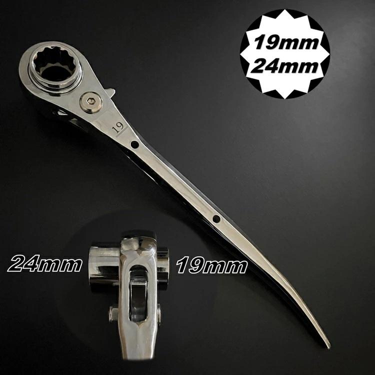 must tool マストツール ラチェットレンチ SRW-1721C/SRW-1924C ショート八角グリップ総磨きラチェットレンチ 17mm×21mm 19mm×24mm 12873 12874 イチネン | イチネンMTM | 03