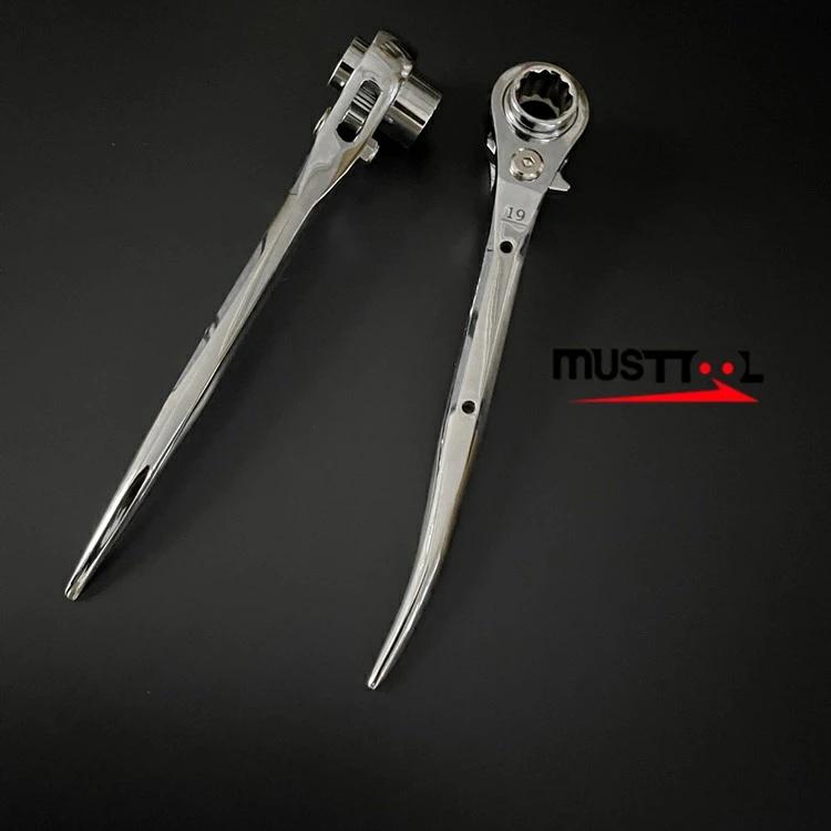 must tool マストツール ラチェットレンチ SRW-1721C/SRW-1924C ショート八角グリップ総磨きラチェットレンチ 17mm×21mm 19mm×24mm 12873 12874 イチネン | イチネンMTM | 05