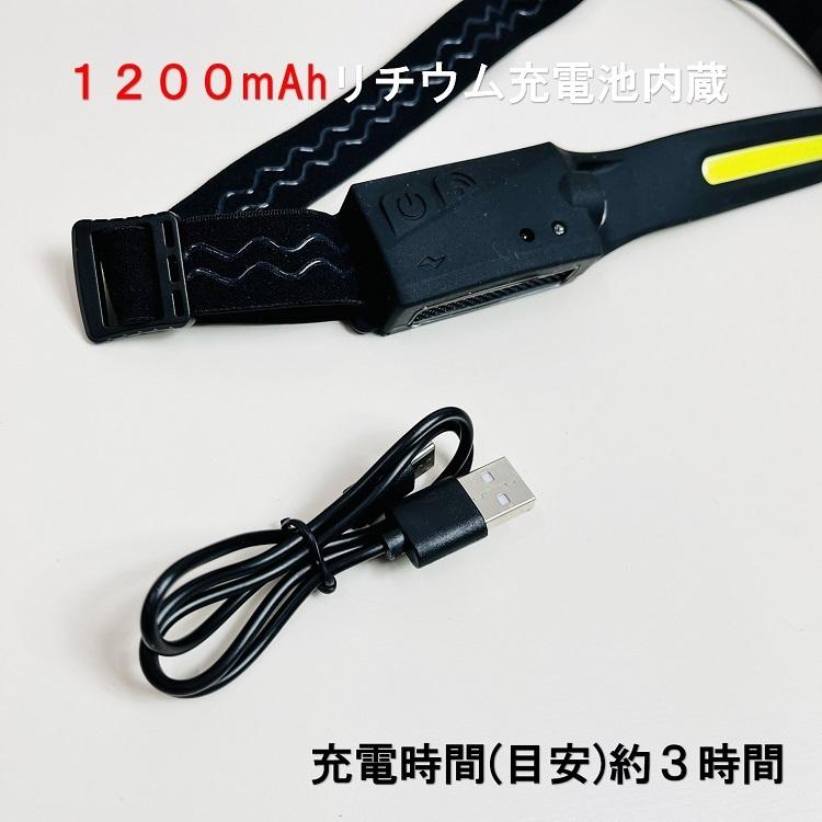 COB ヘッドライト 最大350ルーメンlm LEDヘッドライト SV-7138 充電式 1200mAh リチウムイオン電池 セーブインダストリー |  | 05
