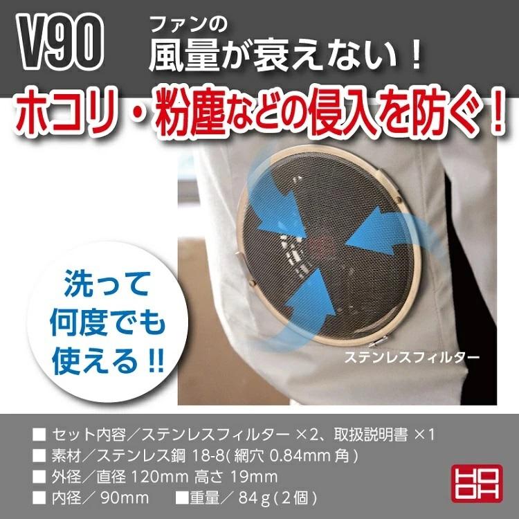 熱中症対策 HOOH 鳳皇 V90 快適ウェア ファン用 ステンレスフィルター 2コセット ステンレス製 フィルター |  | 02