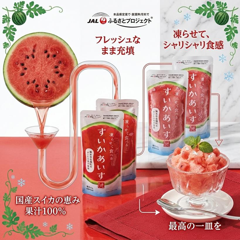 JJJ様　スイカアイス　ali もへじ 凍らせて食べる すいかあいす 100g 4個 夏季限定 熊本県益城町