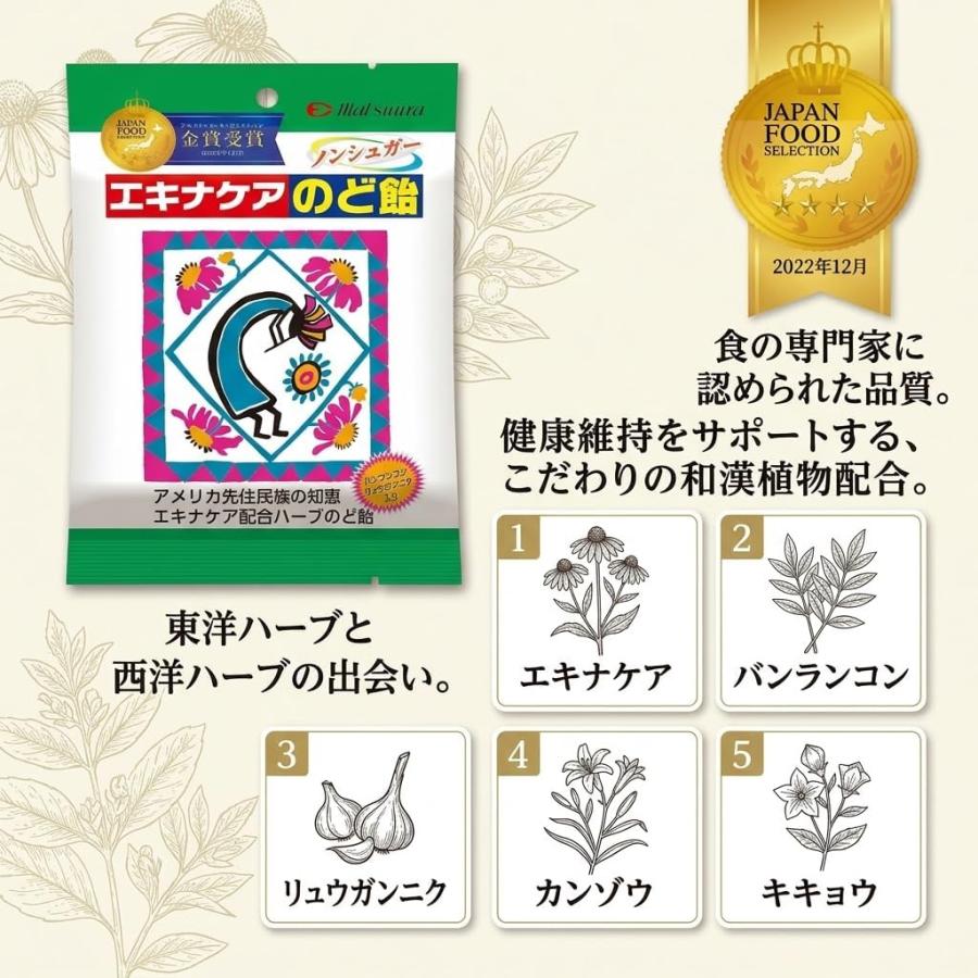 エキナケアのど飴 15粒入 3袋セット 松浦薬業 送料無料 ノンシュガー