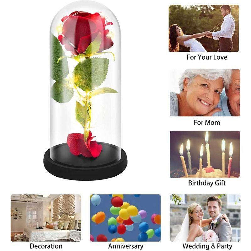 フラワーギフト 枯れない花 造花 バラ 花束 プリザーブドフラワー インテリア飾り Ledライト付き電池式 バレン 当季大流行 女性 薔薇 母の日