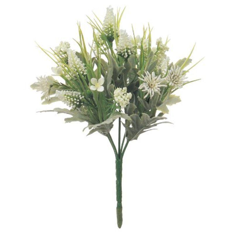 Asca 造花 ミックスフラワーブッシュ ホワイト 全長cm 54 Off