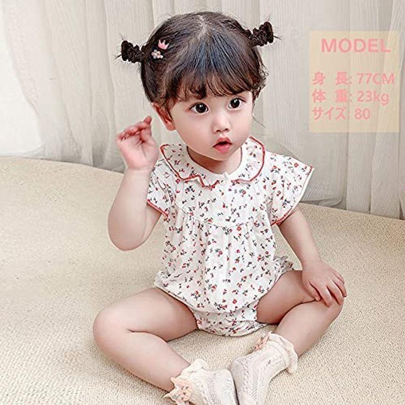 メール便無料 ベビー 女の子 ロンパース 夏 半袖 花柄 カバーオール 襟付き かわいい おしゃれ 出産祝い ベビーロンパース 73 その他 ベビー服 Chauffagevanbrabant Be