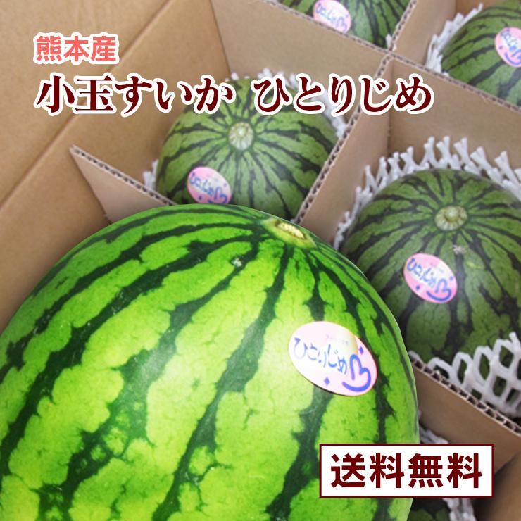 熊本産 小玉スイカ ひとりじめ 1箱 （ 3kg前後、2〜3玉入り