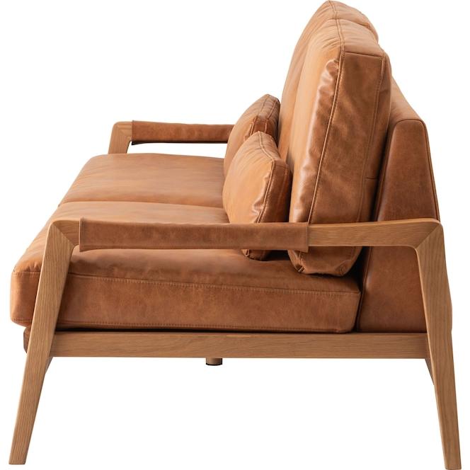 オークとクロスレザーとフェザーのシンプルモダンな3人掛ソファ 2シーター クッション付き form モダン 北欧 リビング ソファ 3人掛 |  | 02