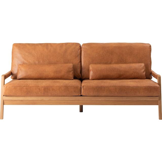 オークとクロスレザーとフェザーのシンプルモダンな3人掛ソファ 2シーター クッション付き form モダン 北欧 リビング ソファ 3人掛 |  | 03