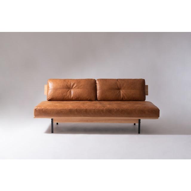 黒アイアンフレームとクロスレザーとフェザーのシンプルモダンな3人掛アームレスソファ 2シーター form モダン 北欧 リビング ソファ 3人掛 |  | 05