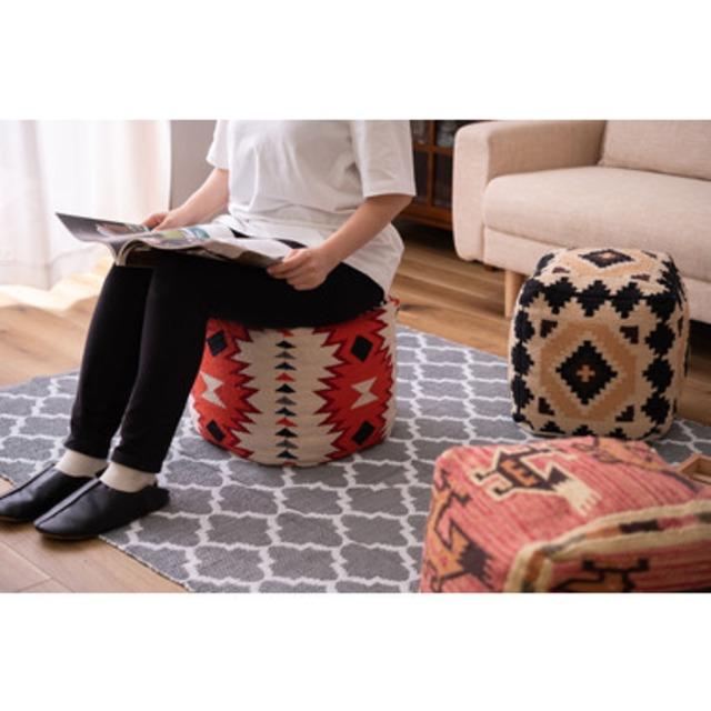 オルテガ調のキリムスツール カジュアル モダン 北欧 ナチュラル クッション ファブリック リビング ダイニング |  | 12