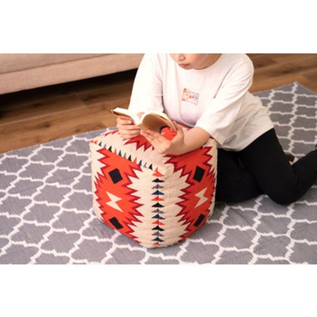 オルテガ調のキリムスツール カジュアル モダン 北欧 ナチュラル クッション ファブリック リビング ダイニング |  | 13