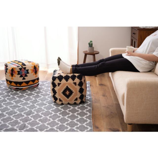 オルテガ調のキリムスツール カジュアル モダン 北欧 ナチュラル クッション ファブリック リビング ダイニング |  | 05