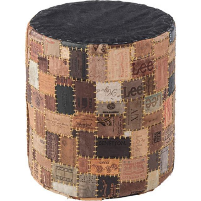 タグをパッチワークにしたヴィンテージなラウンドスツール カジュアル モダン 北欧 ナチュラル スツール ステップ リビング ダイニング |  | 02