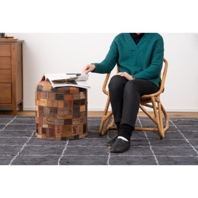 タグをパッチワークにしたヴィンテージなラウンドスツール カジュアル モダン 北欧 ナチュラル スツール ステップ リビング ダイニング |  | 04