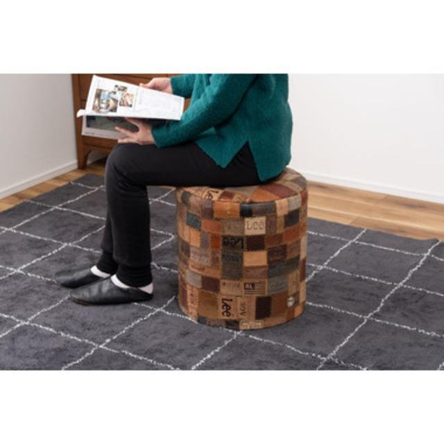 タグをパッチワークにしたヴィンテージなラウンドスツール カジュアル モダン 北欧 ナチュラル スツール ステップ リビング ダイニング |  | 06