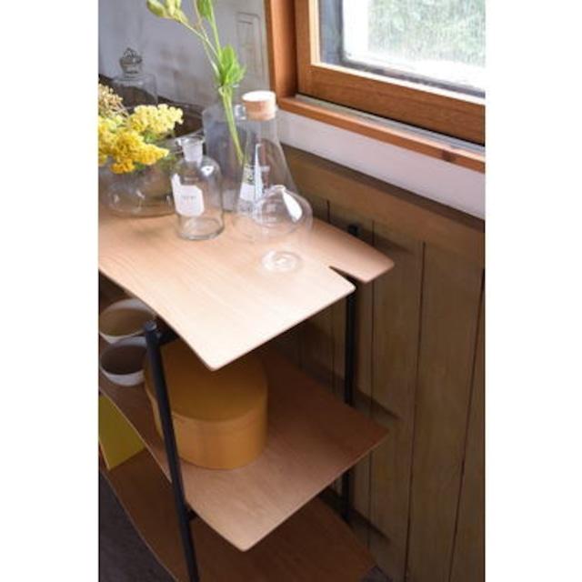 天板のデザインが特徴的なオープンシェルフ 3段 北欧 ナチュラル ジャパンディ 収納家具 棚 ラック リビング |  | 06