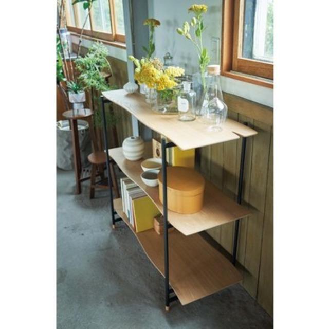 天板のデザインが特徴的なオープンシェルフ 3段 北欧 ナチュラル ジャパンディ 収納家具 棚 ラック リビング |  | 08