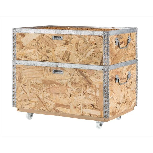 OSB合板のスタッキングボックス キャスター付 L 北欧