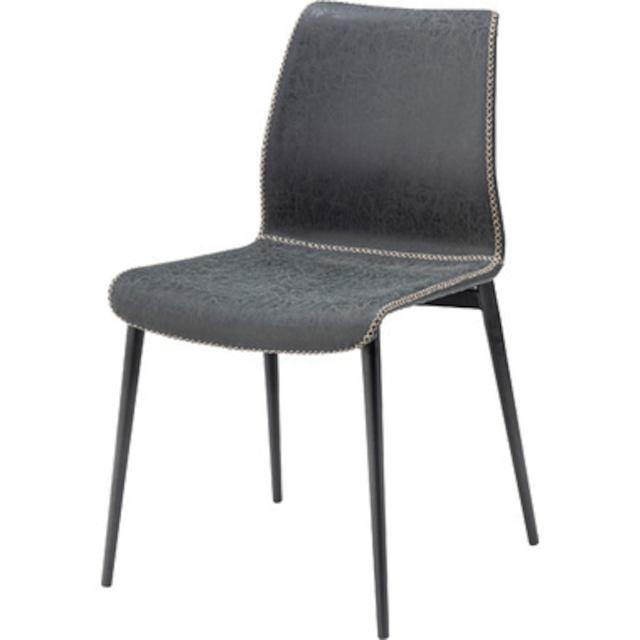 ソフトレザーと黒アイアン脚のヴィンテージなダイニングチェア 北欧 インダストリアル チェア 黒 ブラック ダイニング キッチン ダイニングキッチン | 