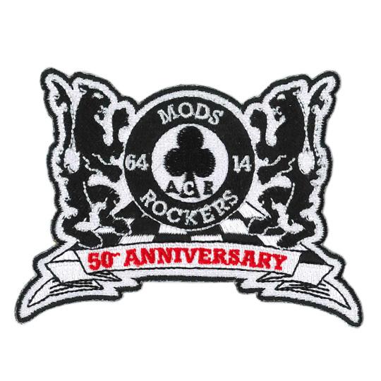 Ace Cafe ロンドン  ワッペン  刺繍  モッズ&ロッカーズ50周年記念  100 x 70mm｜davidstore