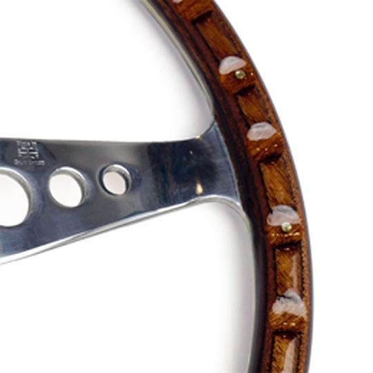 MOTO-LITA 15インチ ウッドステアリング フラット/ポリシュスポーク  