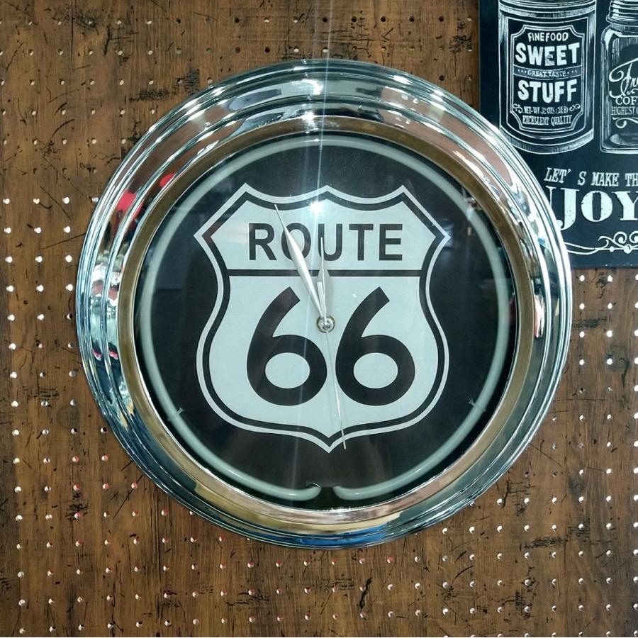 ROUTE66 壁掛け時計 ネオンクロック アメリカン雑貨 レトロ 時計 ROUTE66 壁掛け時計 ネオンクロック アメリカン雑貨 レトロ 時計