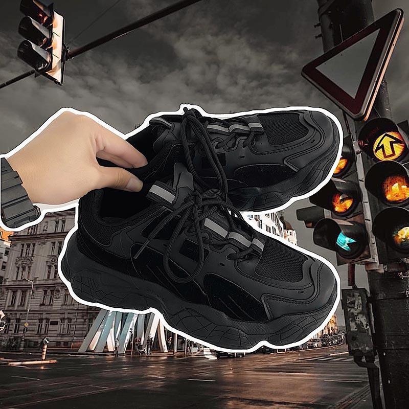 メンズ スニーカー 厚底 ダッドスニーカー インヒール メッシュ 運動靴