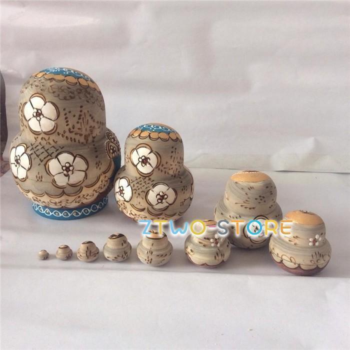マトリョーシカ人形 木製 ロシア 民芸 10個組 工芸品 逸品 洋風