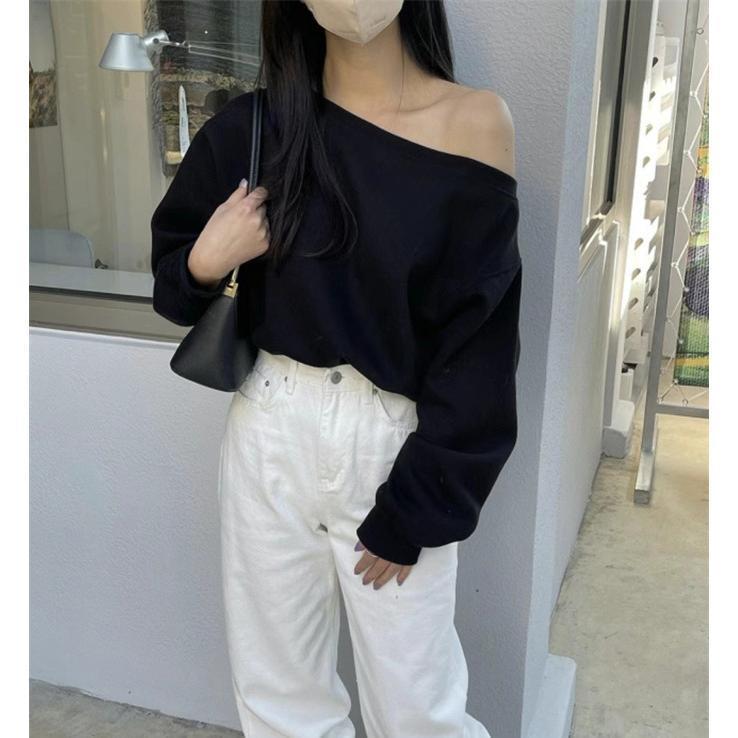 トップス 大人 オフショルダー 肩出し 長袖 Tシャツ レディース