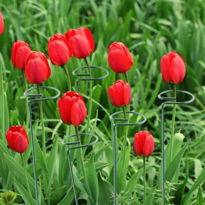 植物支柱 3本セット 園芸用支柱 40cm ガーデニング用具 無地 緑 円形