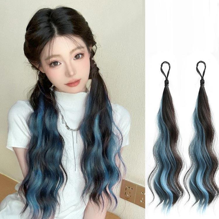 カラフル ヘアーエクステンション ポニーテール ウェーブ
