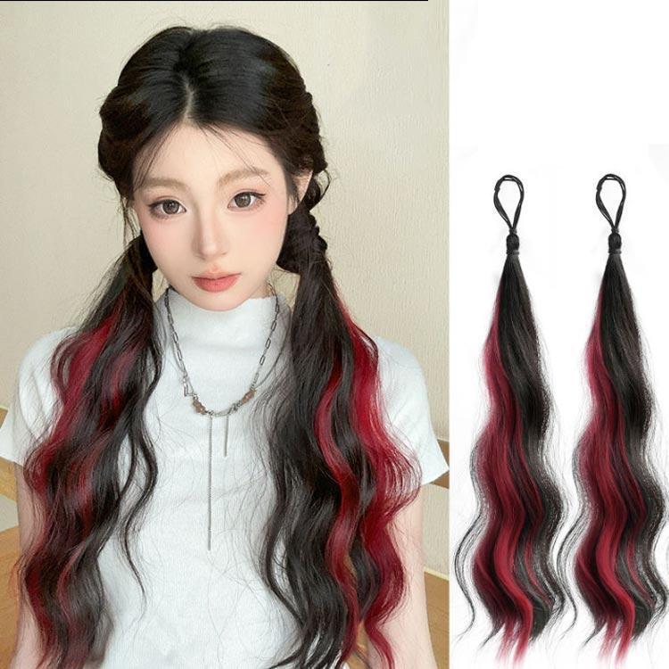 カラフル ヘアーエクステンション ポニーテール ウェーブ